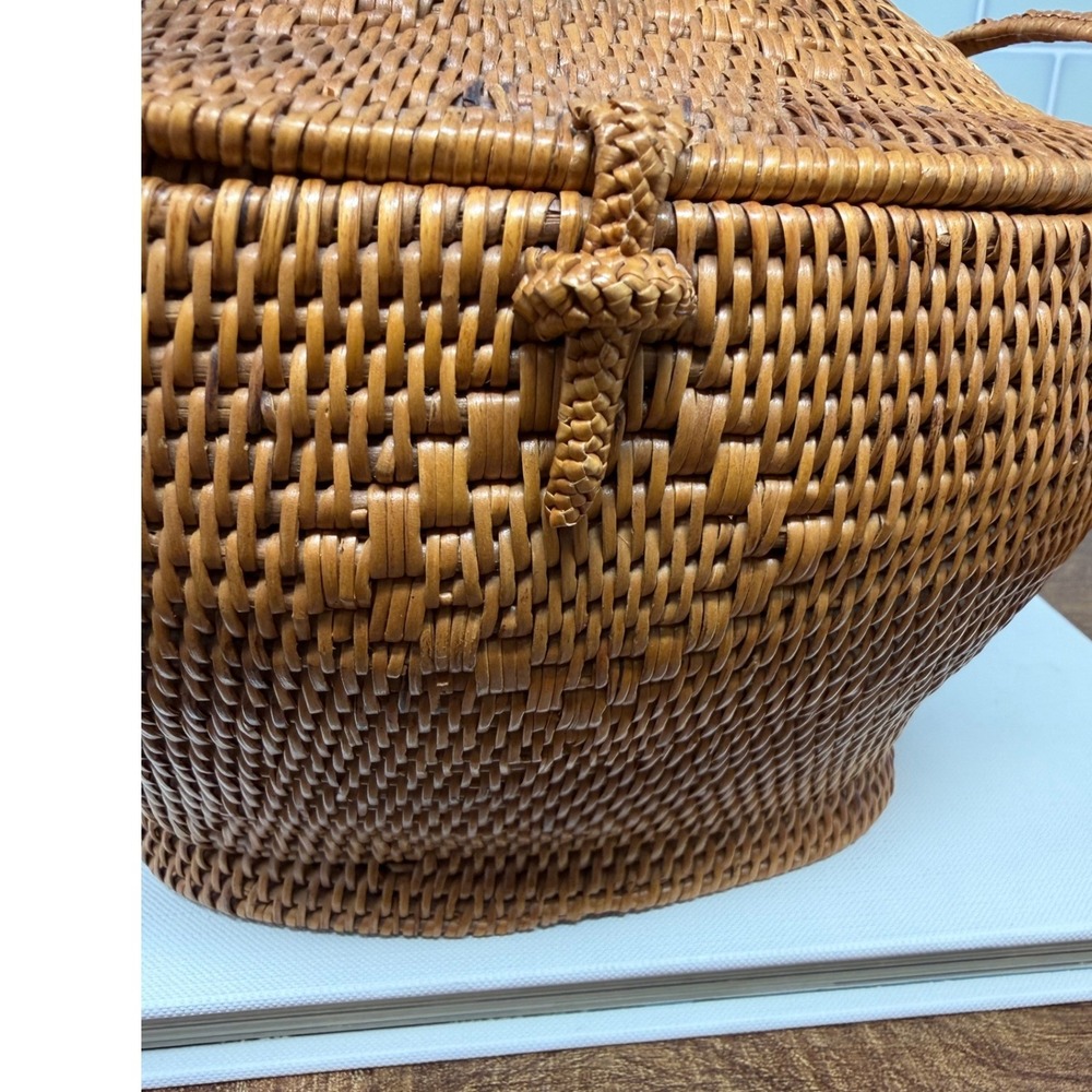 Handwoven Balinese Ata Grass Basket Purse - Vintage-Inspired - Picture 11 of 16